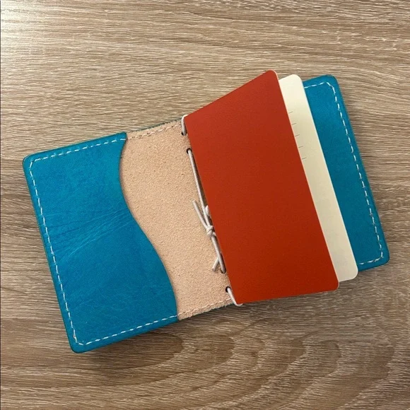 Chic Sparrow NANO Maplewood Turquoise Blue Made USA Leather Cover TN Notebook - Picture 15 of 16